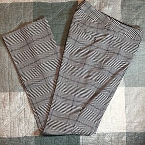Express Columnist Gray Plaid Slim Fit Dress Pants, Size 2R, Classic Work Trouser